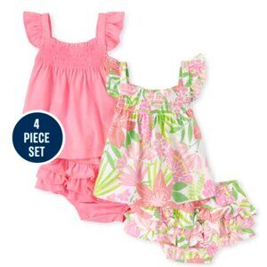 2 Children's Place Flutter Tops with Ruffle Diaper Cover Sets B0030